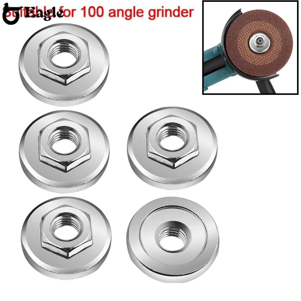 Set 5 Đai Ốc M10 Bằng Thép Không Gỉ 30mm Màu Bạc Dành Cho Máy Mài Góc