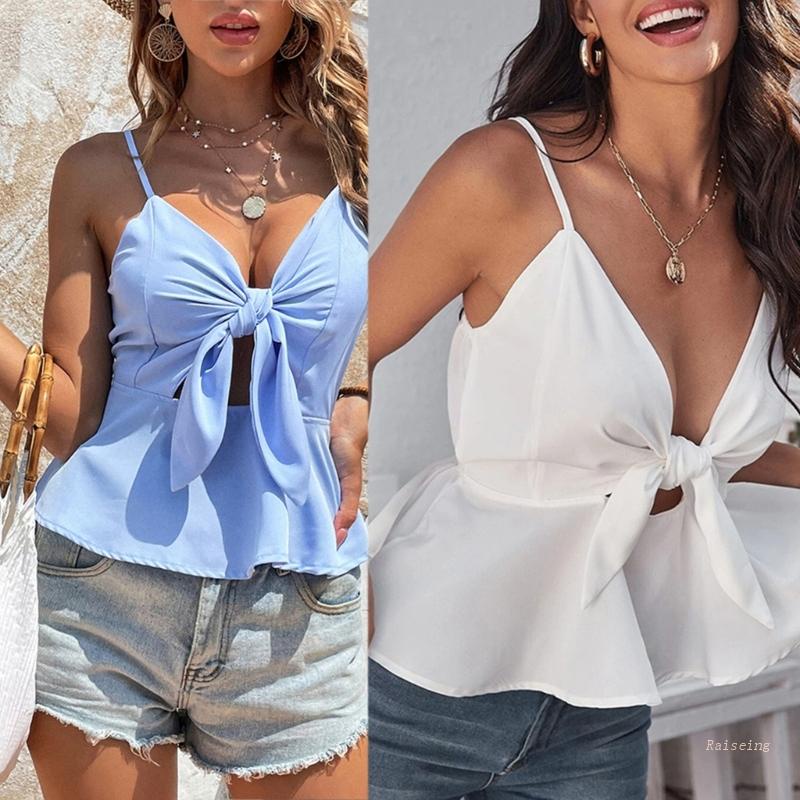 Áo Tank Top Cổ Chữ V Khoét Sâu Gợi Cảm Thời Trang Mùa Hè Cho Nữ