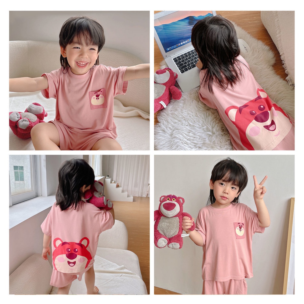 Hàng Mới Về Bộ Đồ Ngủ Bằng Lụa Mỏng Tay Ngắn Thoáng Khí Thoải Mái Thời Trang Mùa Hè Cho Bé Trai