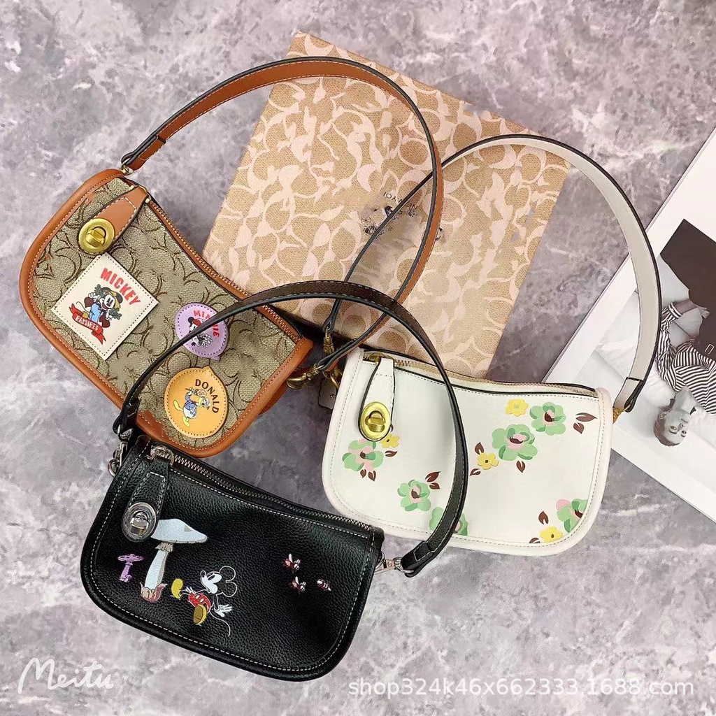 Túi Xách Nữ Coach Túi Nách Thời Trang Mahjong Cổ điển Túi Xách Kỷ Niệm Phong Cách Thương Hiệu Disney Co