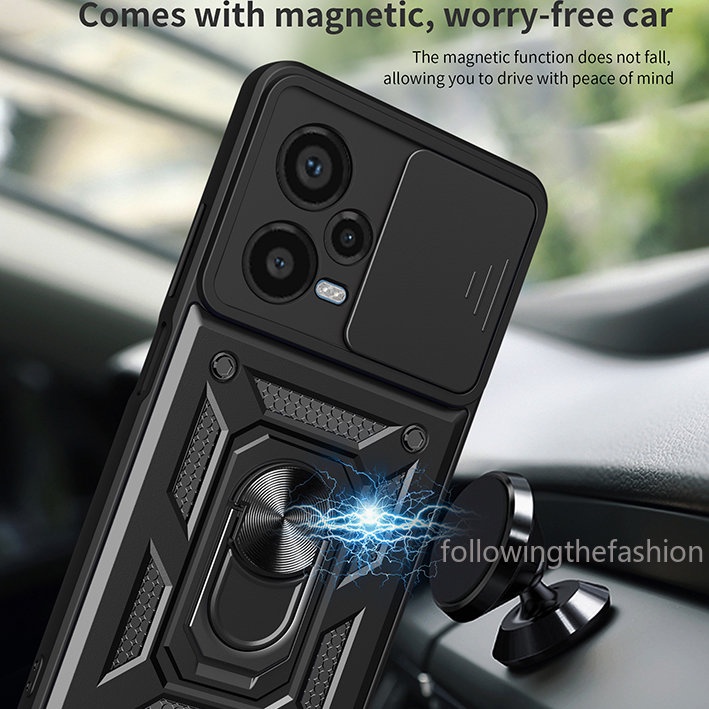 Ốp Điện Thoại Dạng Giáp Có Vòng Đỡ Nam Châm Cho Xiaomi Redmi Note 12 Pro 5G Pro Plus