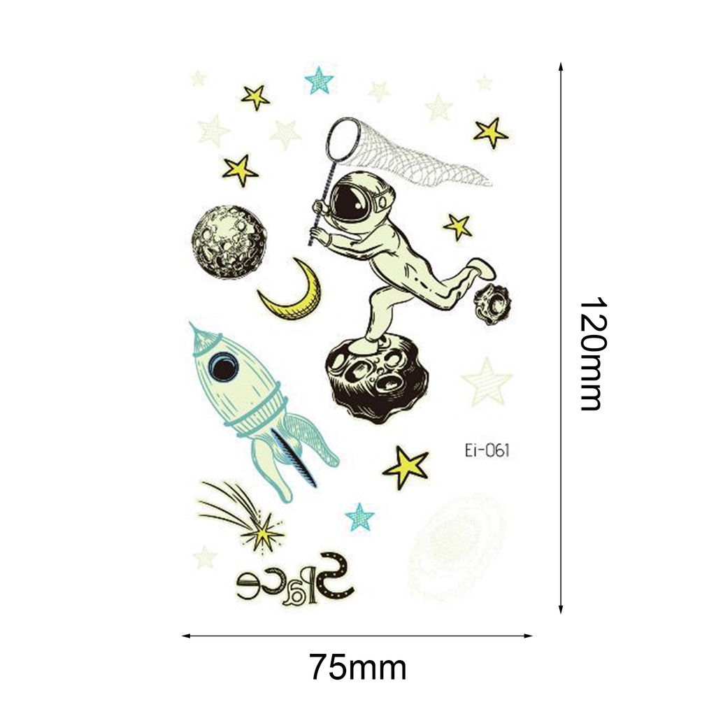 Hình Xăm Dán Tạm Thời Họa Tiết Hành Tinh Hoạt Hình Chống Nước Phát Sáng Cho Trẻ Em