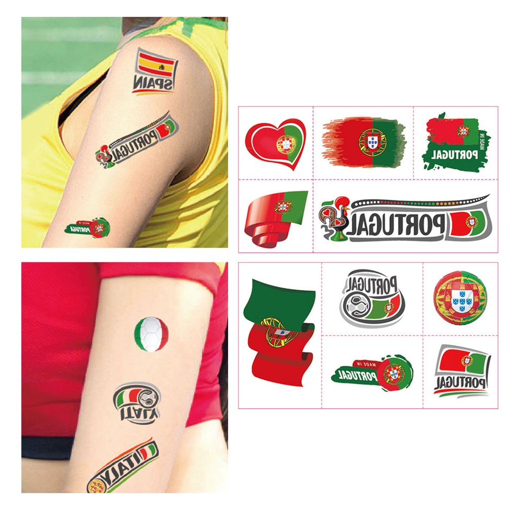 Bộ 2 Miếng Dán Hình Xăm Tạm Thời Lâu Trôi Chống Nước Chống Mồ Hôi Có Thể Tháo Rời Cho Unisex