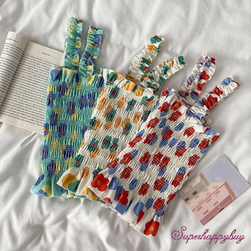 Áo Ống Ngắn In Họa Tiết Hoa Thoải Mái Thời Trang Cho Nữ