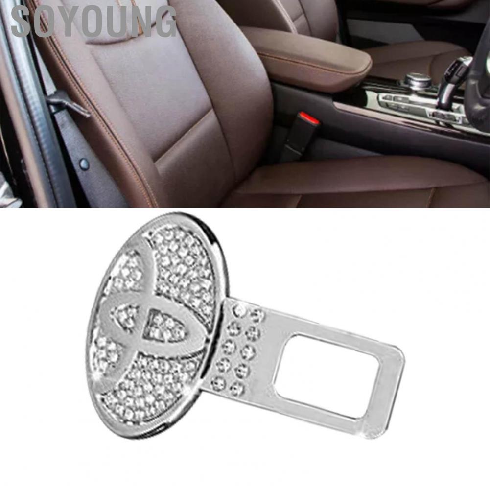 Soyoung Seat Belt Clips Rhinestones Compact Portable Comfortable Adjuster for Car Type2