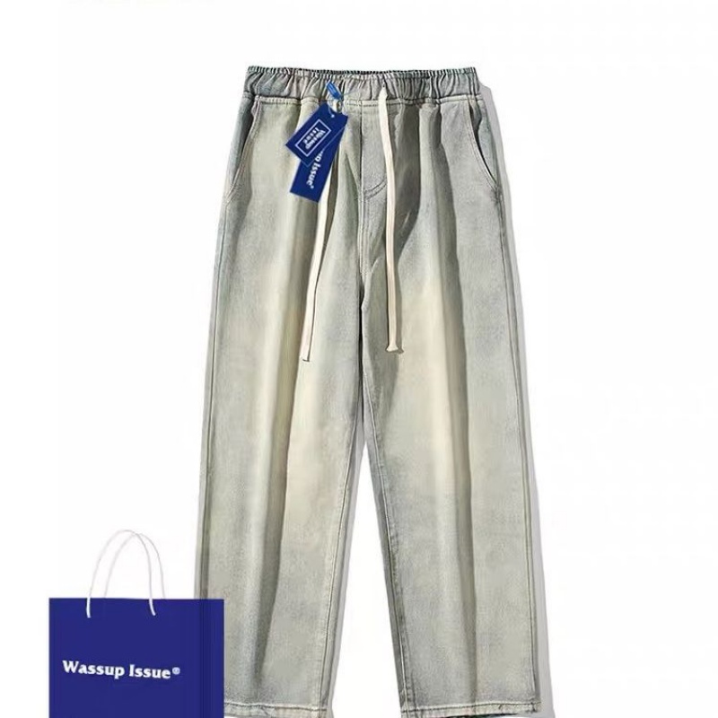 Quần Jeans Dài Ống Rộng Thời Trang Retro Cho Nam