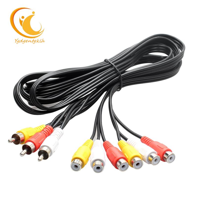 Dây Cáp Chuyển Đổi Âm Thanh / Video AV RCA One-to-Two Cho TV DVD Player Video HD-TV RCA 3 RCA Sang 6 RCA