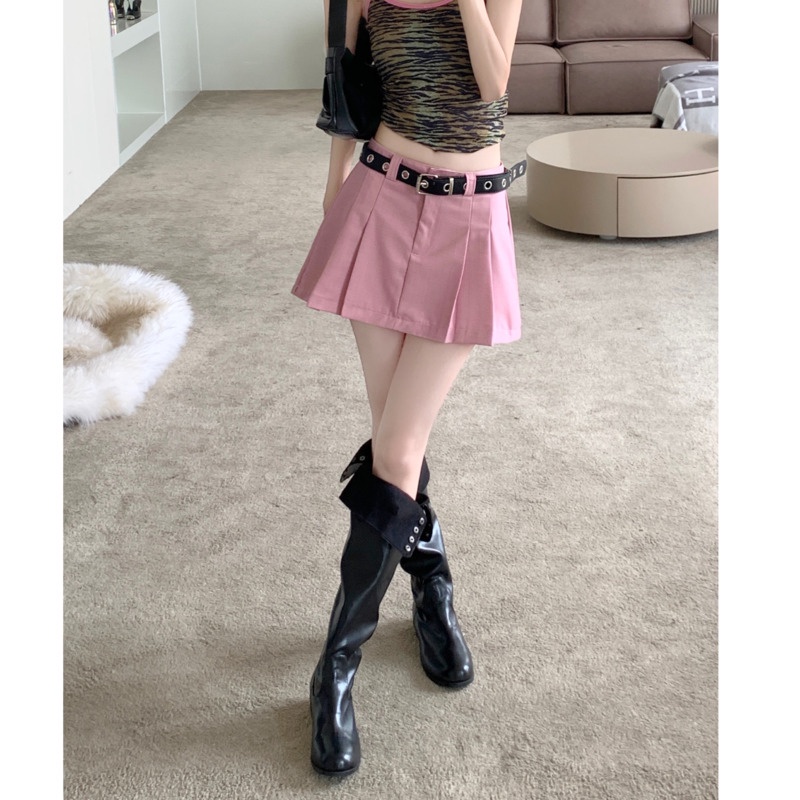 Chân Váy Denim Dáng Chữ a Xếp Ly Thời Trang Mùa Hè Năng Động