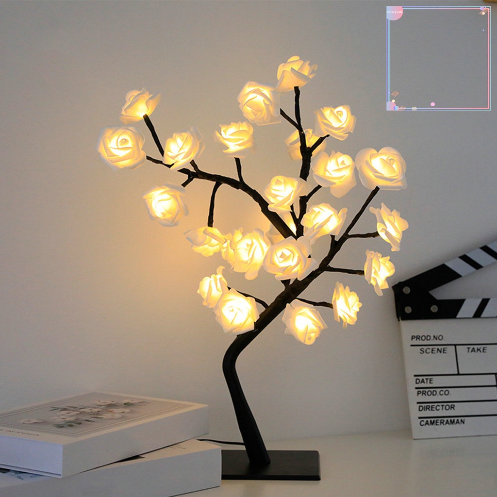 [DDJ] Đèn LED Để Bàn Hình Hoa Hồng Mềm Mại Công Suất Thấp Kết Nối Cổng USB Có Thể Tháo Rời