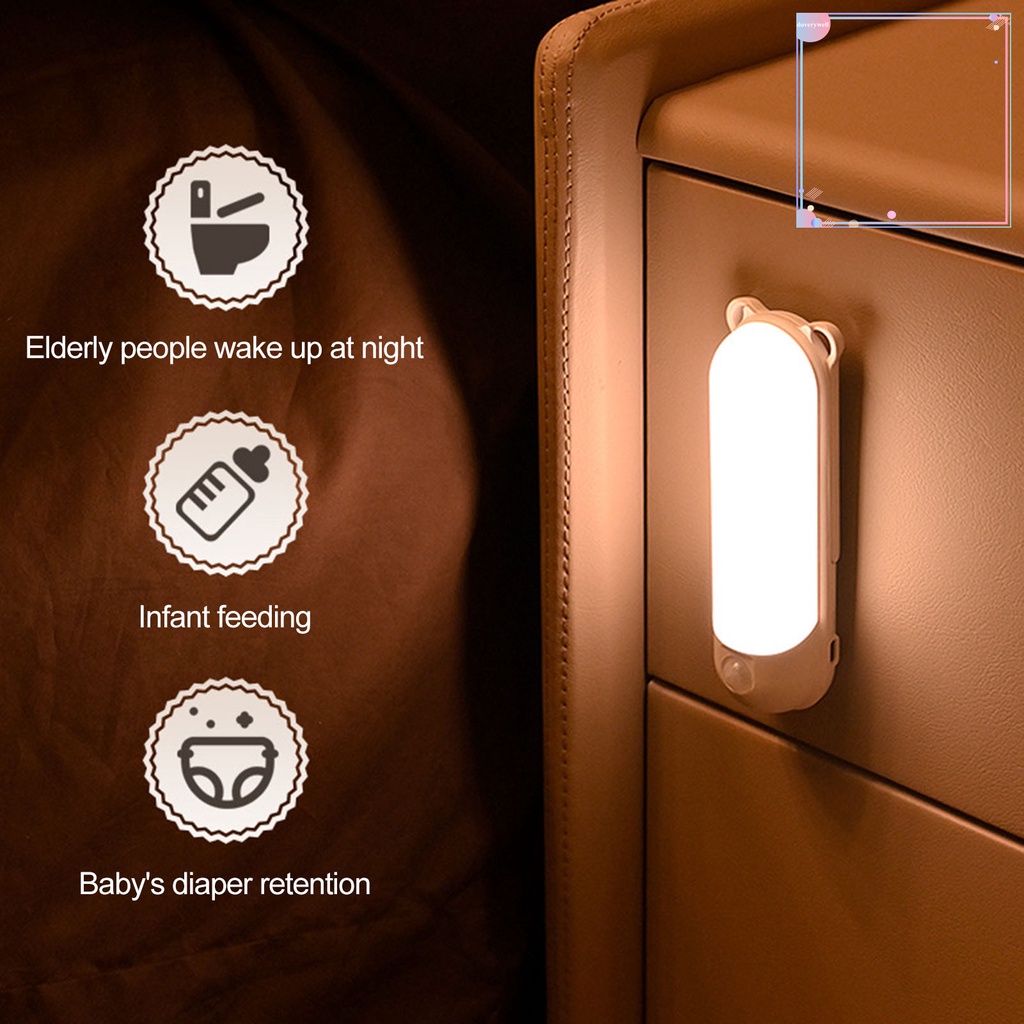 [DDJ] Đèn Ngủ LED Cảm Biến Chuyển Động Sáng Cao Tự Động Bật / Tắt Dễ Lắp Đặt Phong Cách ic