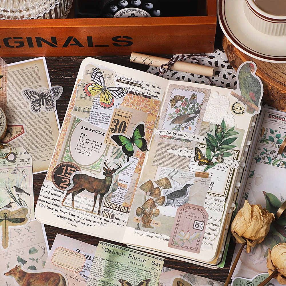 Bộ 200 Sticker Giấy Hình Cây Cối Trang Trí Sổ Tay DIY