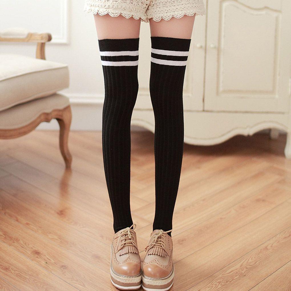 Tất Dài Qua Gối Kẻ Sọc Thời Trang Cho Nữ