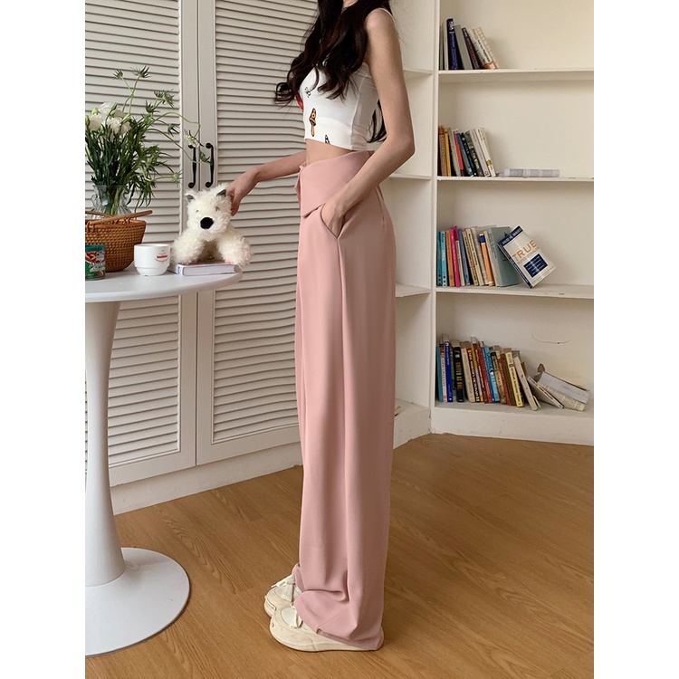 Quần Ống Rộng Lưng Cao Gấp Gọn Thời Trang Mùa Hè Hàng Mới Dành Cho Bạn Nữ