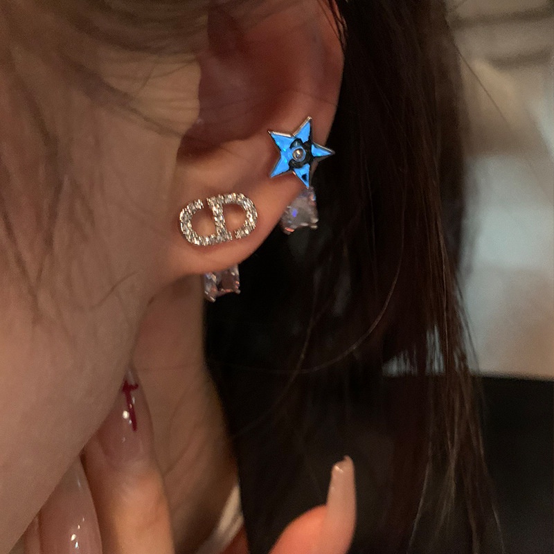 Bông Tai Đính Đá Zircon Hình Ngôi Sao Xinh Xắn Cho Nữ