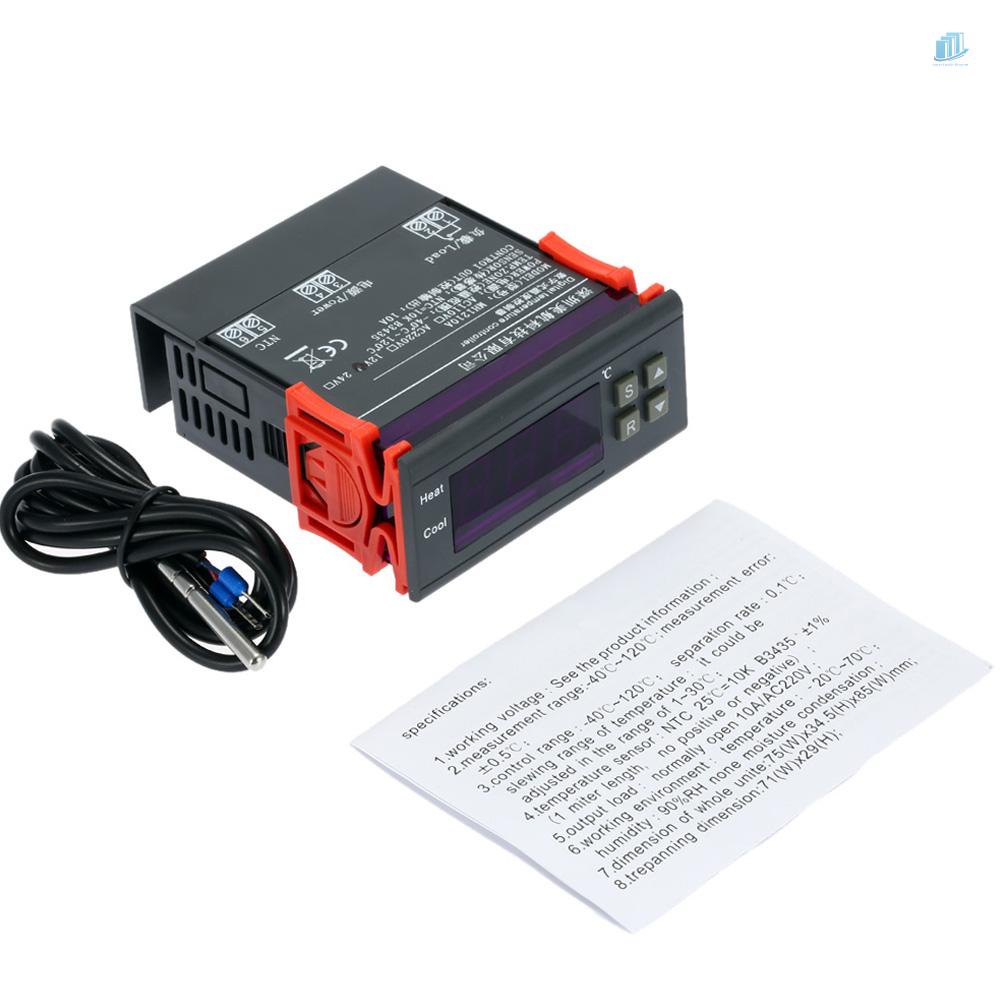 Bộ Điều Khiển Nhiệt Độ Kỹ Thuật Số 10A 12V 400V 10A°C Bộ Chuyển Đổi Từ 120 Sang 1200°C Bộ Cảm Biến Kèm Cảm Biến Chuyên Dụng Cho Xe Hơi