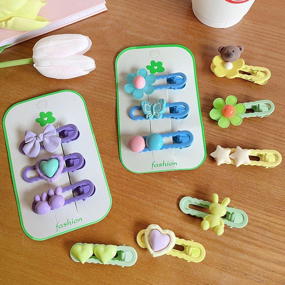 Kẹp Tóc Hình Nơ / Gấu / Hoa Hoạt Hình Dễ Thương Cho Nữ