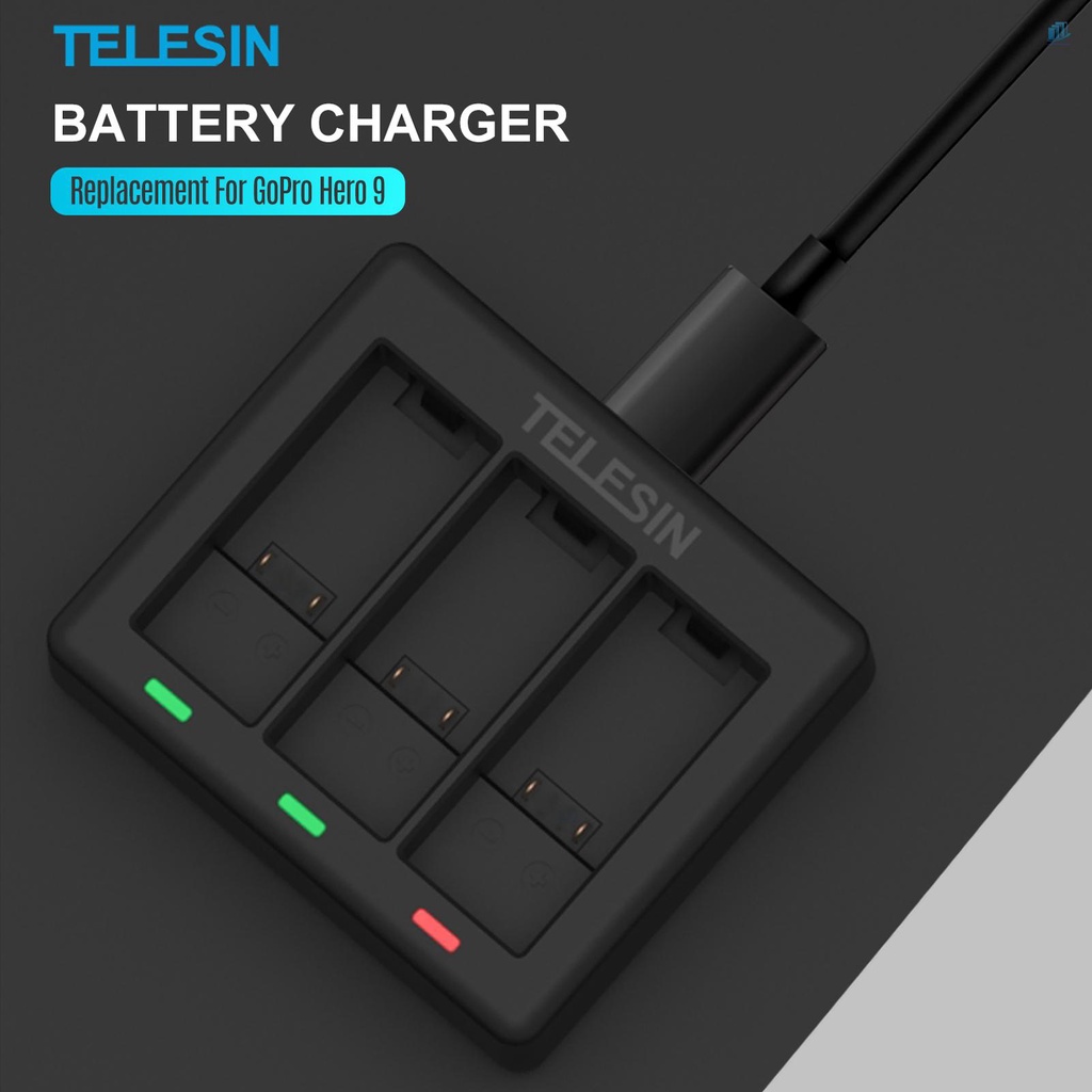 TELESIN Bộ Sạc Pin Máy Ảnh Thông Minh Bằng Nhựa Resin GP-BCG-902 Thay Thế Cho 9 Camera smartwatchinone Tel GP-BCG-902