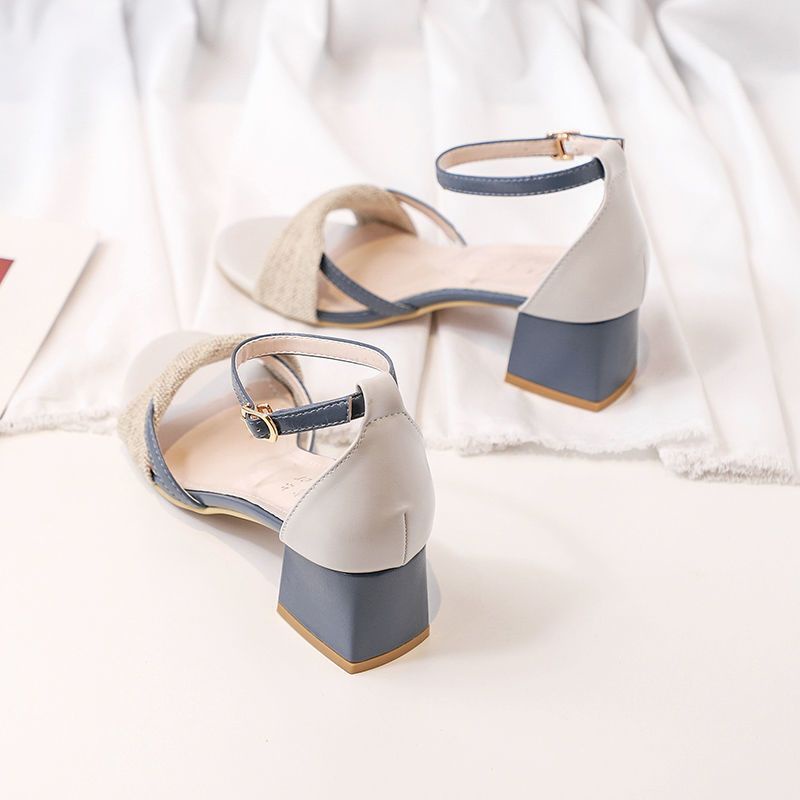 Giày Sandal Cao Gót Da Mềm Thời Trang Mùa Hè 2023 Cho Nữ