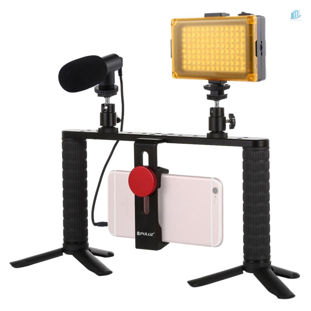 PULUZ Bộ Giá Đỡ Ba Chân Mini Có Đèn LED Và Micro Cho Điện Thoại Di Động