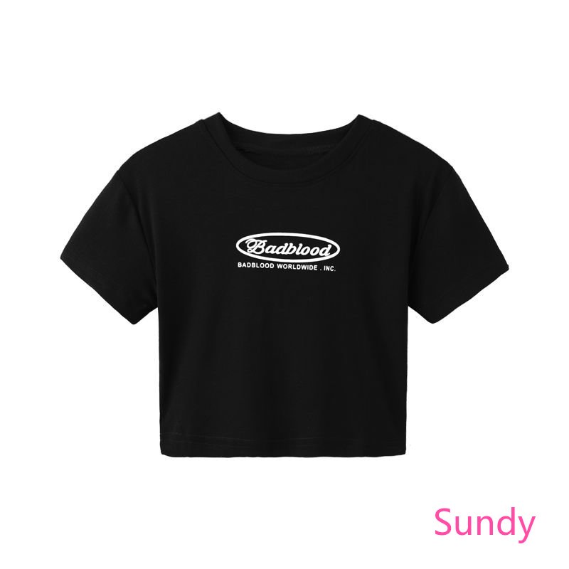 Áo Croptop Tay Ngắn Thiết Kế Mới Đơn Giản Thời Trang Mùa Hè Theo Phong Cách Mỹ Cho Bé Gái