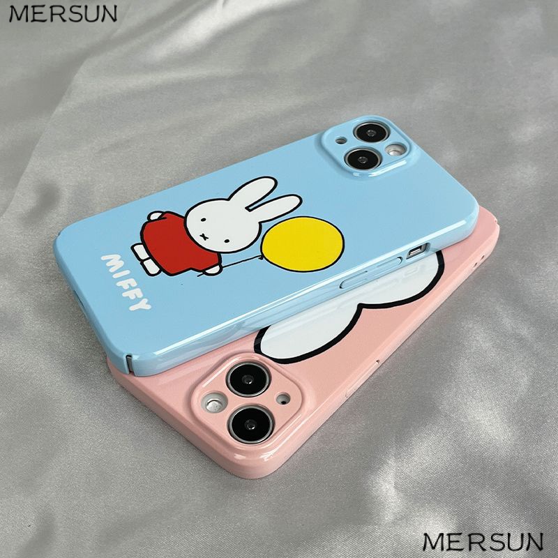 Ốp Điện Thoại Cứng In Hình Thỏ Và Bong Bóng Cho Iphone Xriphone13 14pro 7812xs11 / FCBQ