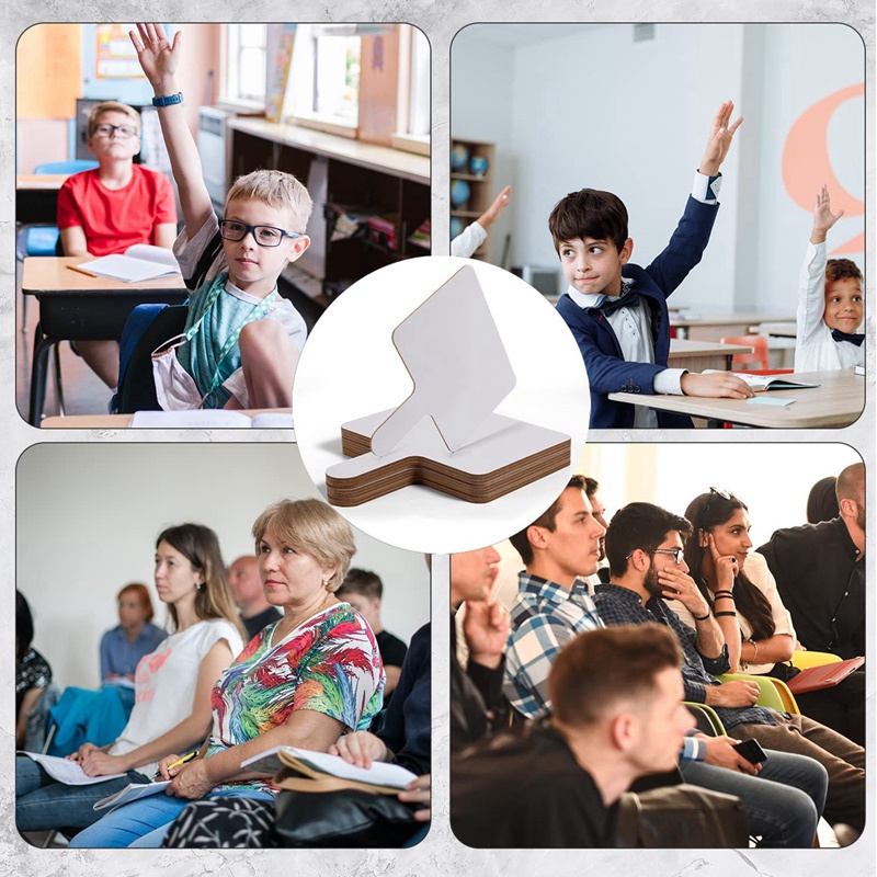 Set 10 Tấm Bảng Gỗ Hai Mặt 9.6X8Inch Dùng Để Trả Lời Cuộc Trả Lời Khô Bằng Tay