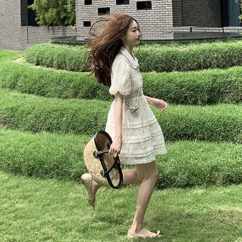 [F &amp; X] Đầm Công Chúa Cổ Búp Bê Thời Trang Mùa Hè 2023 Phong Cách Pháp Ngọt Ngào Dành Cho Nữ