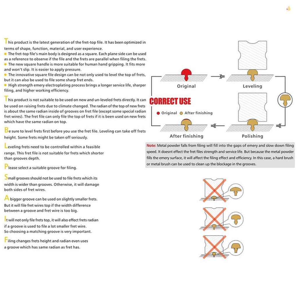 Dụng Cụ Dũa Phím Đàn Guitar 4 Cạnh Rộng Vừa Kèm 2 Tấm Bảo Vệ