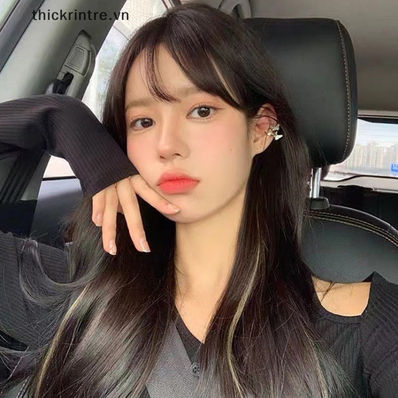 1 Khuyên Kẹp Vành Tai Kim Loại Hình Bướm Phong Cách Punk Hàn Quốc Thời Trang Dành Cho Nữ