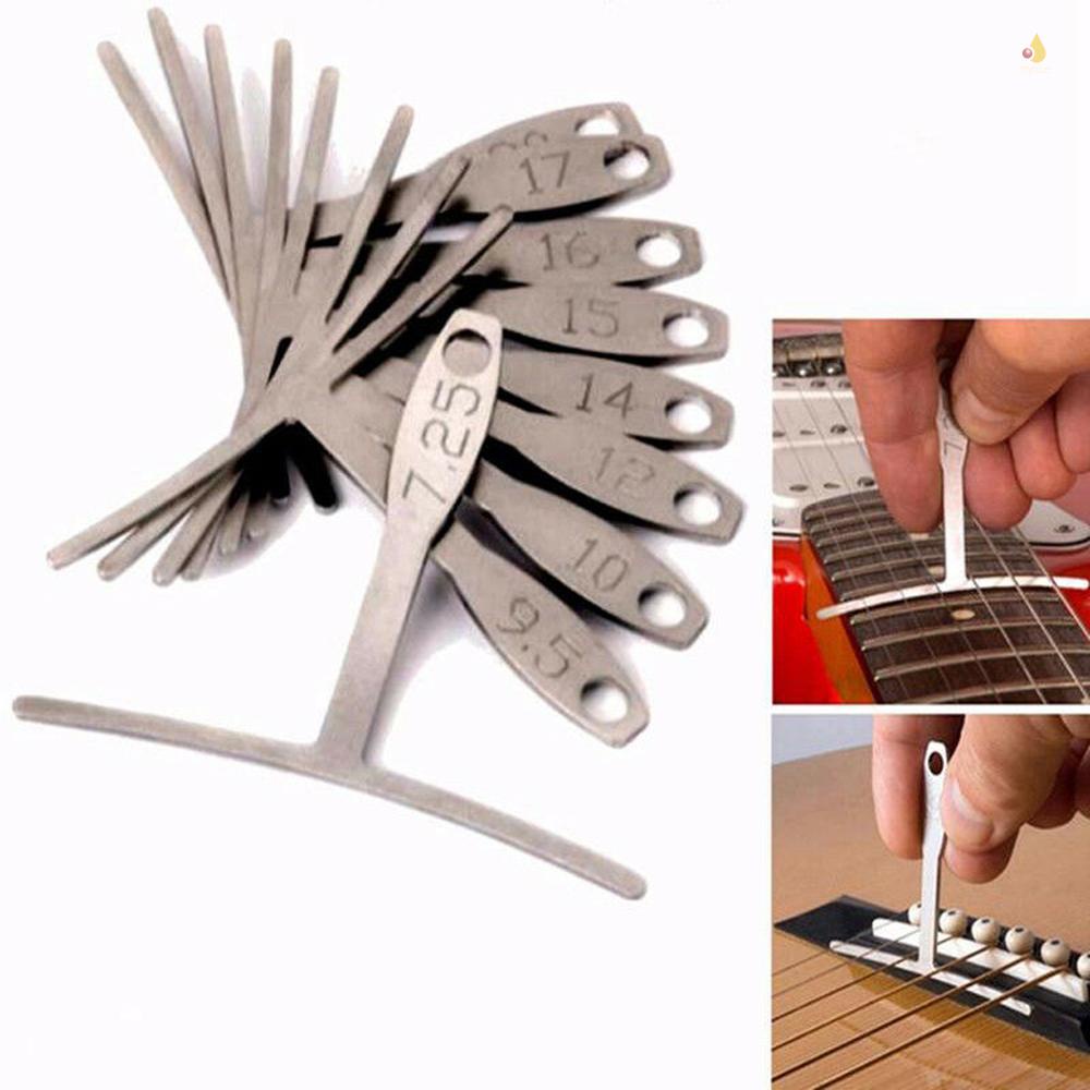 Set 9 Thước Đo Dây Đàn Bằng Thép Không Gỉ Chuyên Dụng Cho Guitar Bass