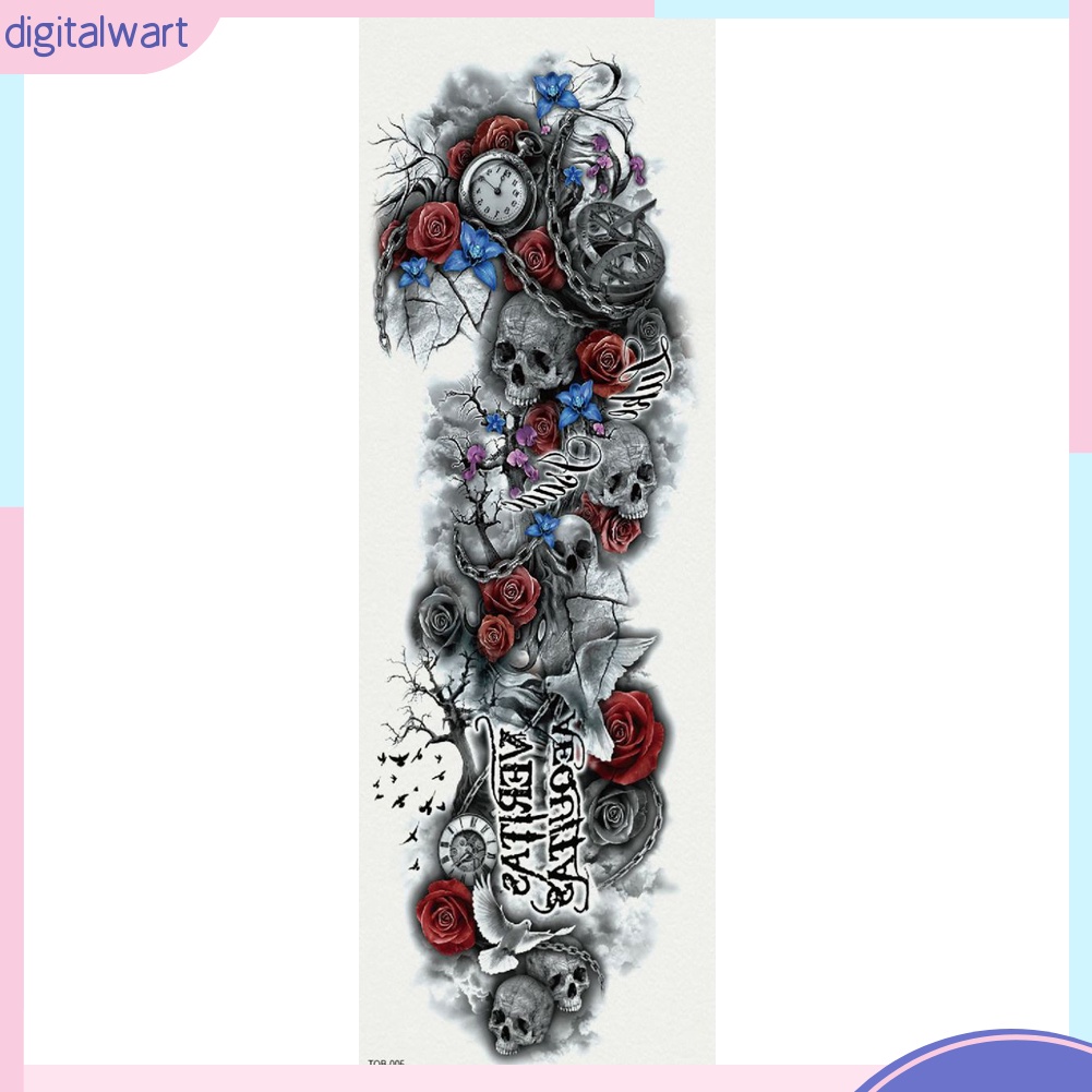 Hình Xăm Dán Tạm Thời Hình Đầu Lâu Và Hoa Phong Cách Punk Chống Nước Cho Nam Và Nữ
