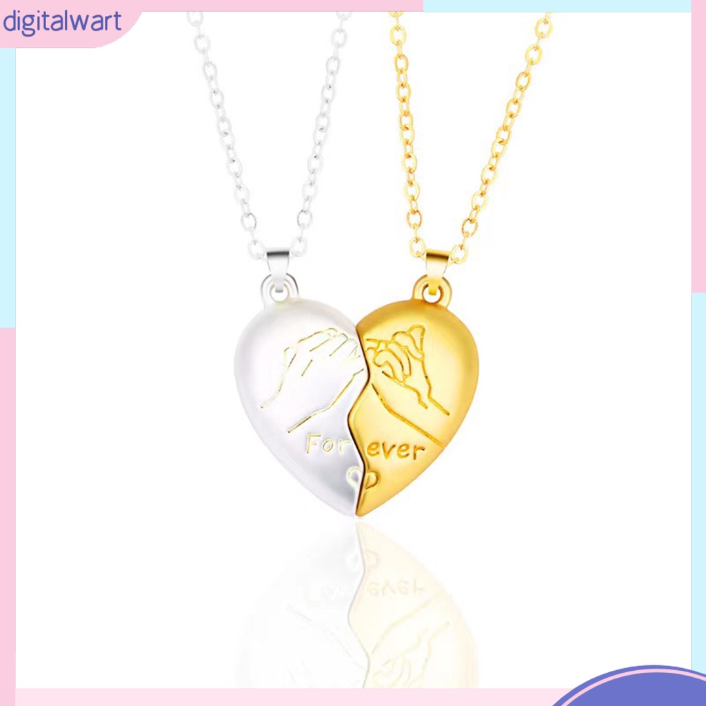 1 Cặp Vòng cổ Mặt Hình Trái Tim Thời Trang Dành Cho Cặp Đôi