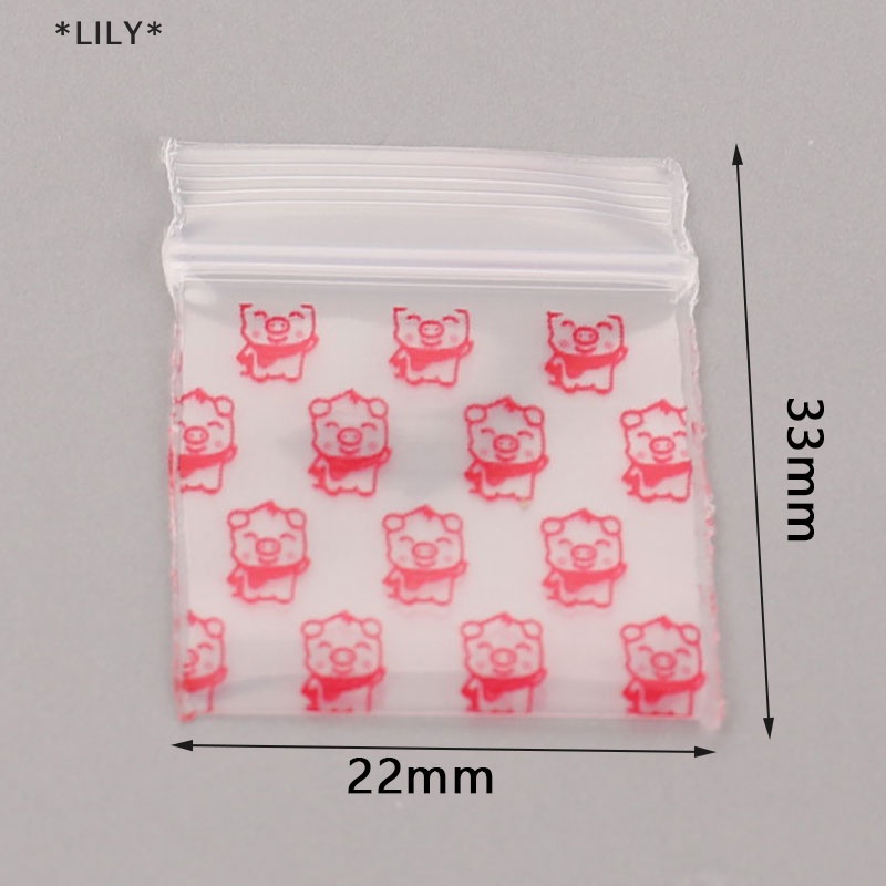 LILY 100pcs Mini Ziplock túi nhựa nhỏ dây kéo túi bao bì Pill Túi uuu