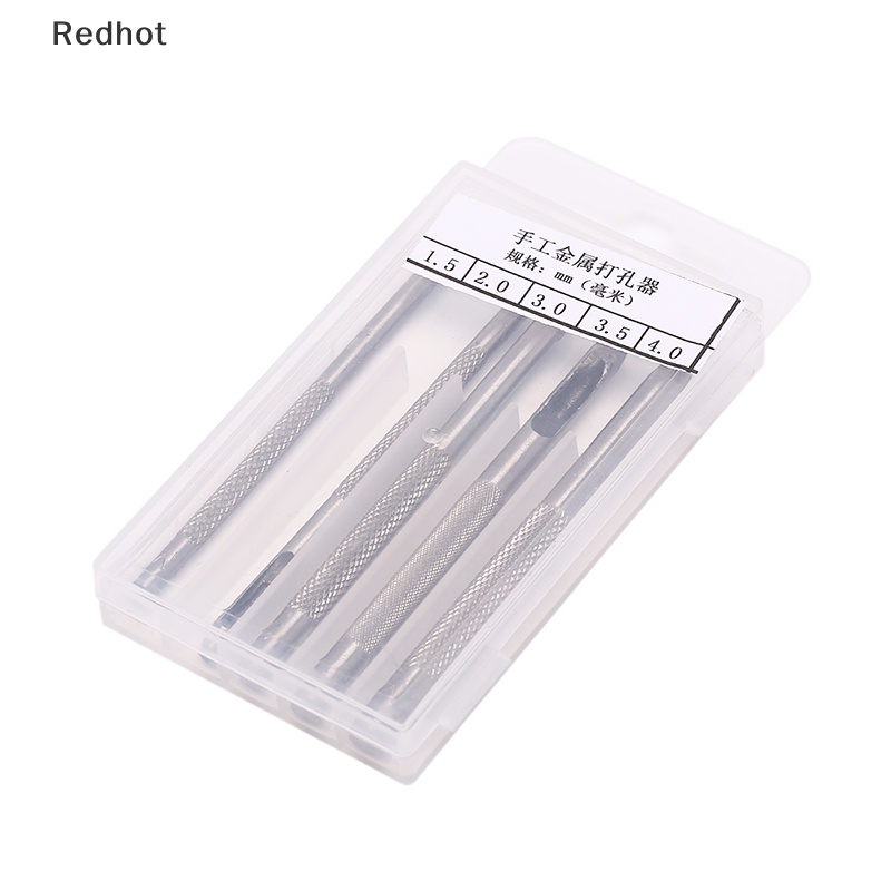 Bộ 5 Dụng Cụ Đục Lỗ Dây Nịt Da &lt; Redhot &gt; &gt; Bộ Dụng Cụ Tự Làm Dây Nịt Hình Tròn Rỗng Kèm Hộp Đựng