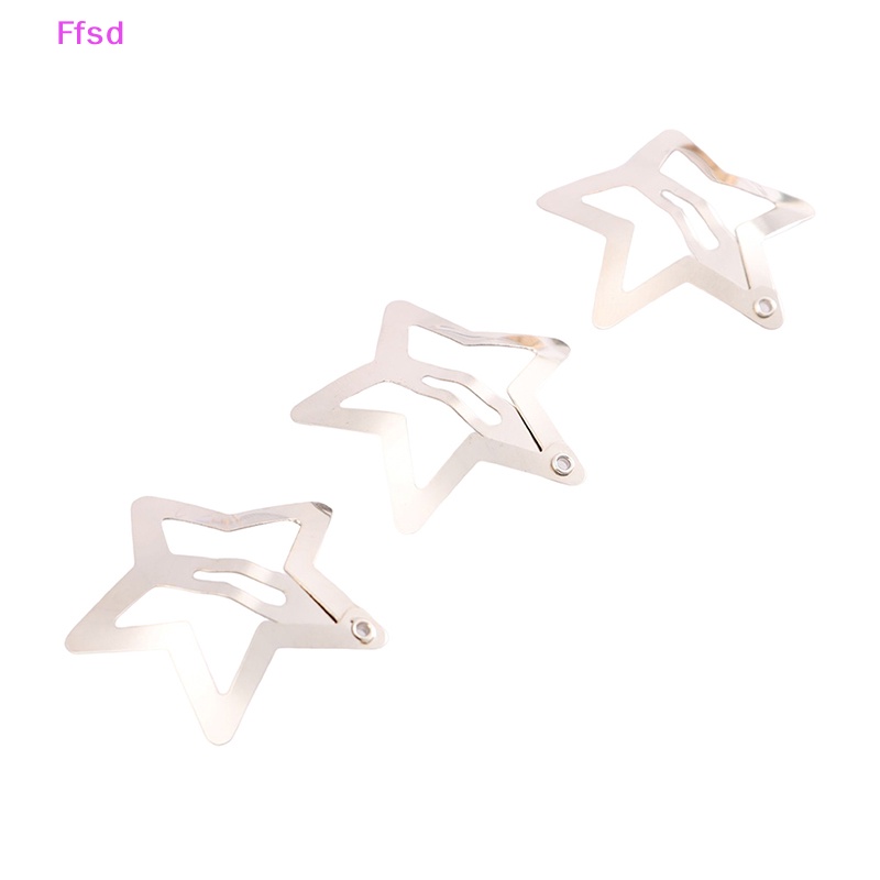 Set 4 Kẹp Tóc BB Hình Ngôi Sao Màu Bạc Đơn Giản Cho Nữ