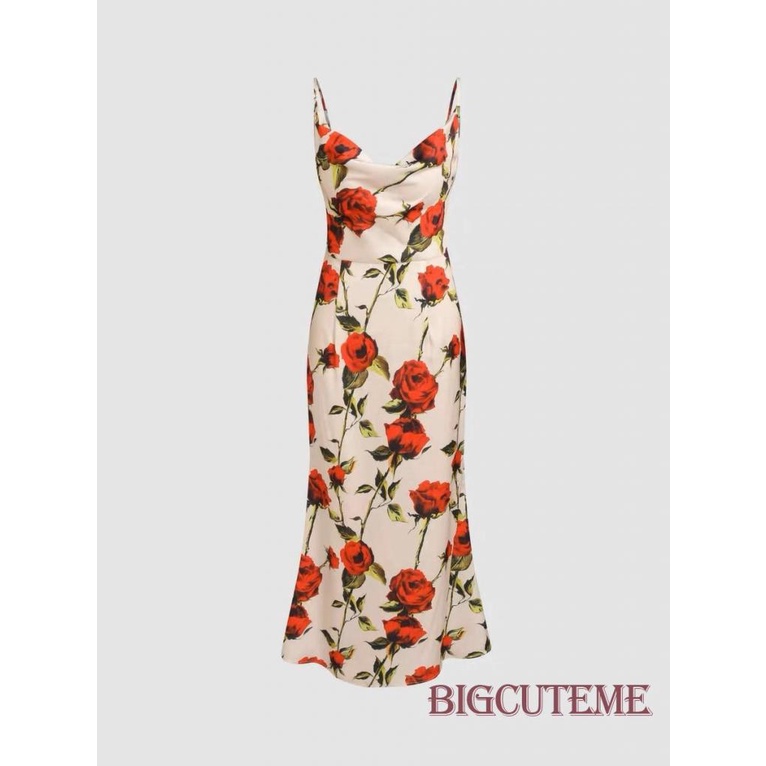 Đầm Hai Dây Dáng Dài Họa Tiết Hoa Thời Trang Mùa Hè Cho Nữ