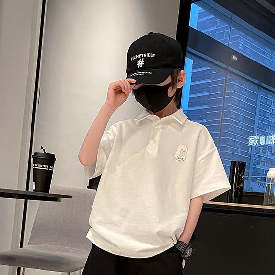 Áo Thun polo Tay Ngắn Bằng Vải Cotton Nguyên Chất Phong Cách Phương Tây Thời Trang Mùa Hè Dành Cho Bé Trai 3-5 - 8-10 - 12-13 Tuổi