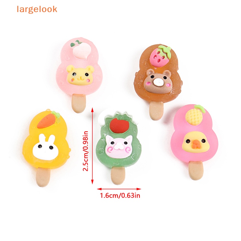 [Biglook] Bộ 3 Cây Kẹp Trang Trí Điện Thoại / Móc Khóa Hình Que Kem Bằng Resin Phát Quang DIY