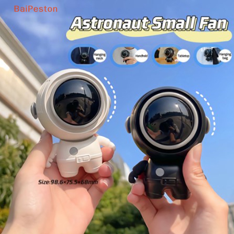 [BaiPeston] Quạt Đeo Cổ mini Cầm Tay Không Cánh Tiếng Ồn Hình Phi Hành Gia Có Cổng Sạc usb