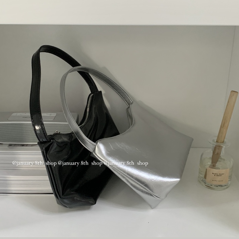 Túi Xách Tay Bằng Da Thiết Kế Xếp Ly Đơn Giản Phong Cách Hàn Quốc Cổ Điển