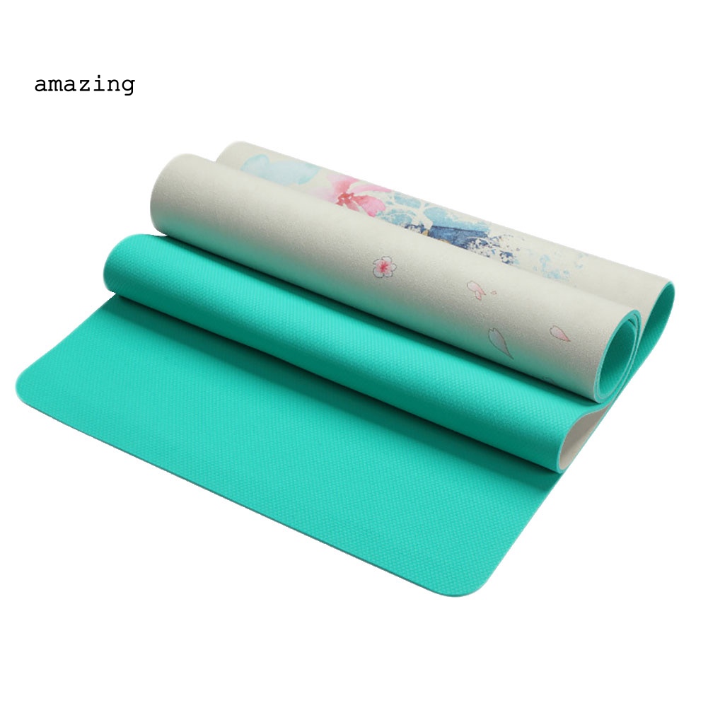 Thảm Tập Yoga / Pilates / Tập Gym Bằng Da Lộn TPE Chống Trượt In Họa Tiết Thời Trang