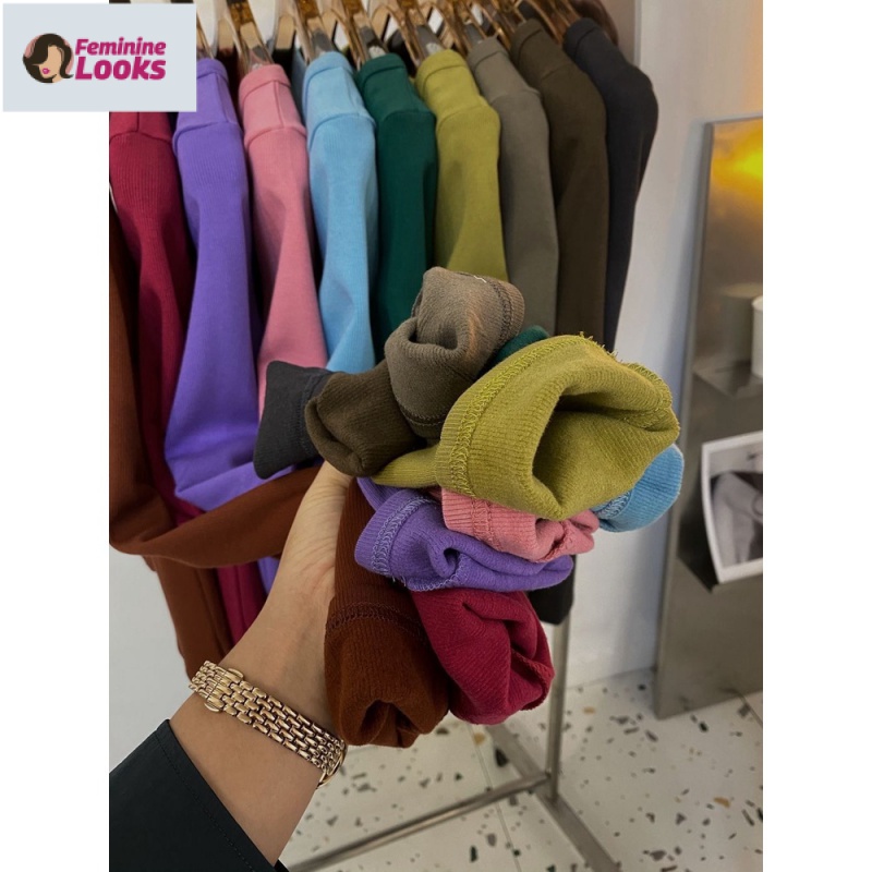 Áo Thun Cotton Cổ Chữ U Thấp Dáng Ôm Phong Cách Hàn Quốc