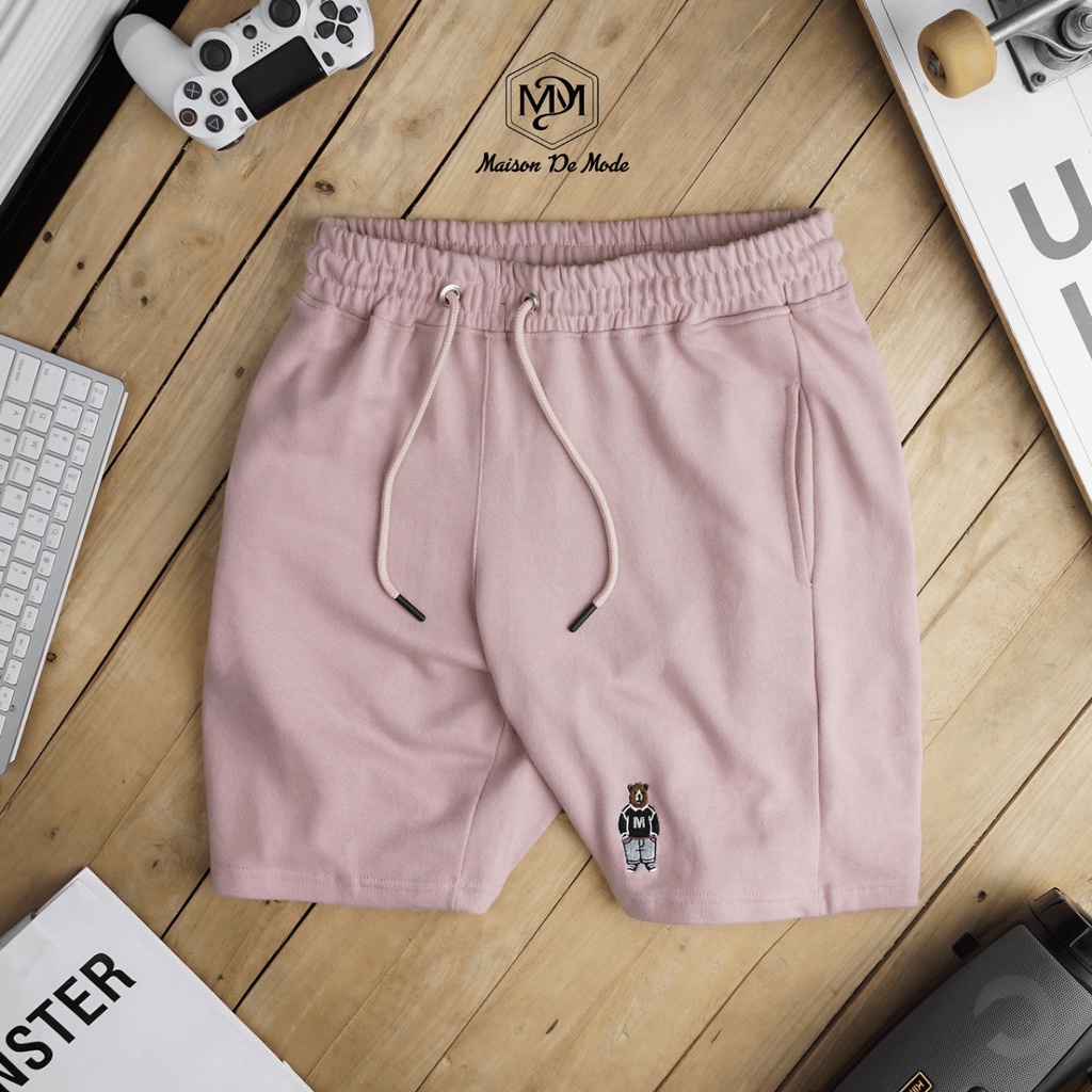 Quần Short Nỉ Thêu Hình Gấu