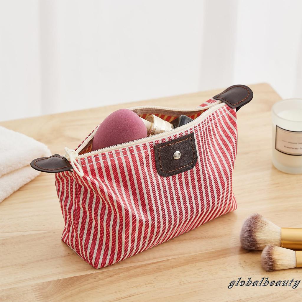 Túi Đựng Đồ Trang Điểm Kẻ Sọc Cổ Điển Đa Năng Chống Thấm Nước