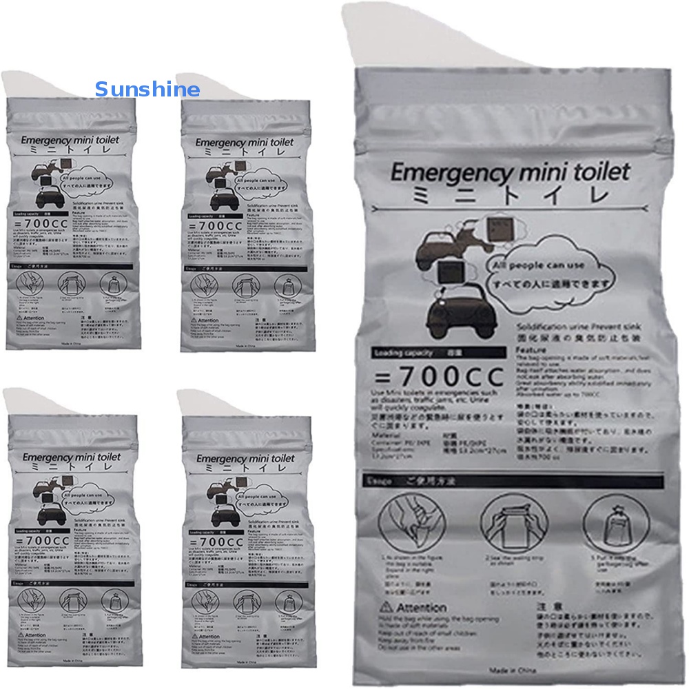 Set 1 / 5 Túi Đi Vệ Sinh Khẩn Cấp 700ml Tiện Dụng Khi Đi Du Lịch