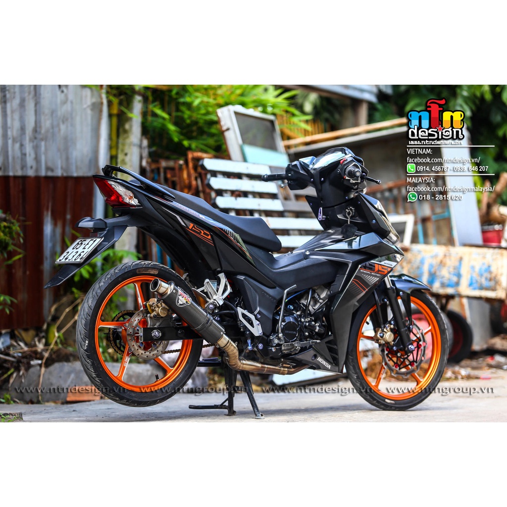 Tem rời Winner V1 xe đen - mẫu RS cam xám siêu hot