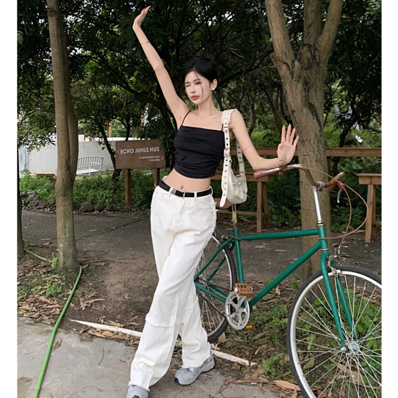 Áo Hai Dây Có Mút Đệm Ngực Màu Sắc Đơn Giản