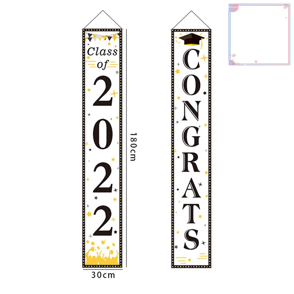 1 Cặp Cờ Treo Trang Trí Tiệc Tốt Nghiệp 2022 Bằng Polyester Siêu Mềm Chống Thấm Nước