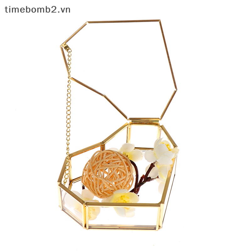 Hộp Đựng Nhẫn Cưới Hình Trái Tim Bằng Thủy Tinh