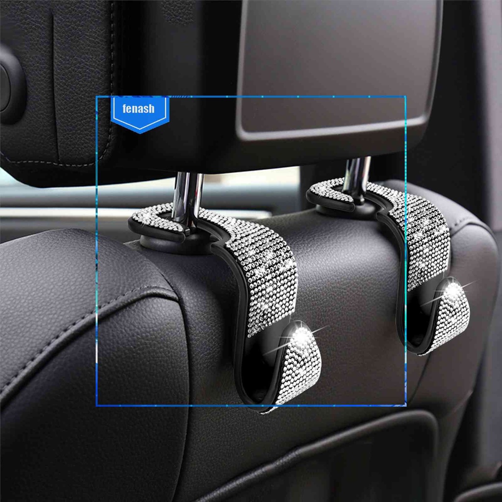 Bộ 4 Móc Treo Đồ Gắn Lưng Ghế Xe Hơi Đính Đá Đa Năng Tiện Dụng